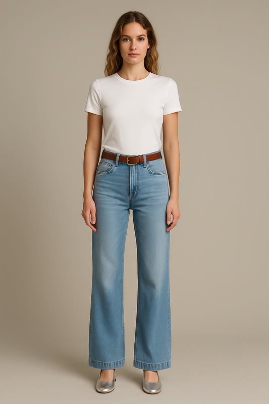 THE AYA WIDE LEG DENIM TROUSER
